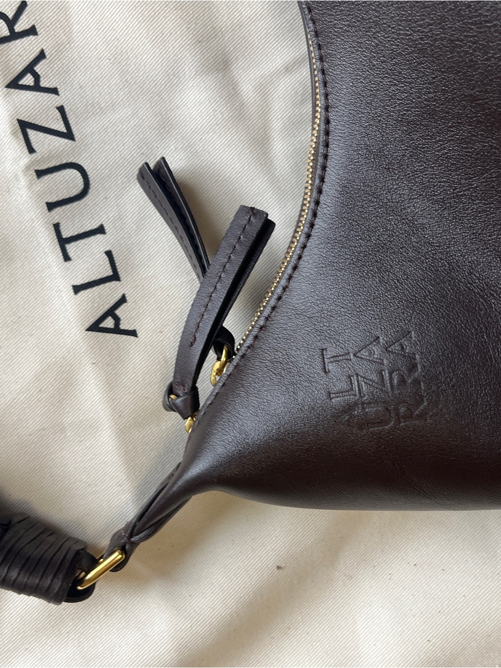 Altuzarra Dark Brown Braided-Handle Leather Shoulder Bag - Picture 3 of 9